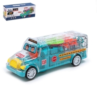 Автобус «Шестерёнки», свет и звук, работает от батареек, цвет синий Автобус «Шестерёнки», свет и звук, работает от батареек, цвет синий