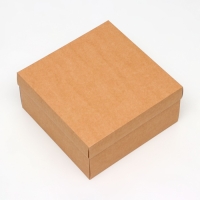 Коробка складная, крышка-дно, крафт, 25 х 25 х 12 см