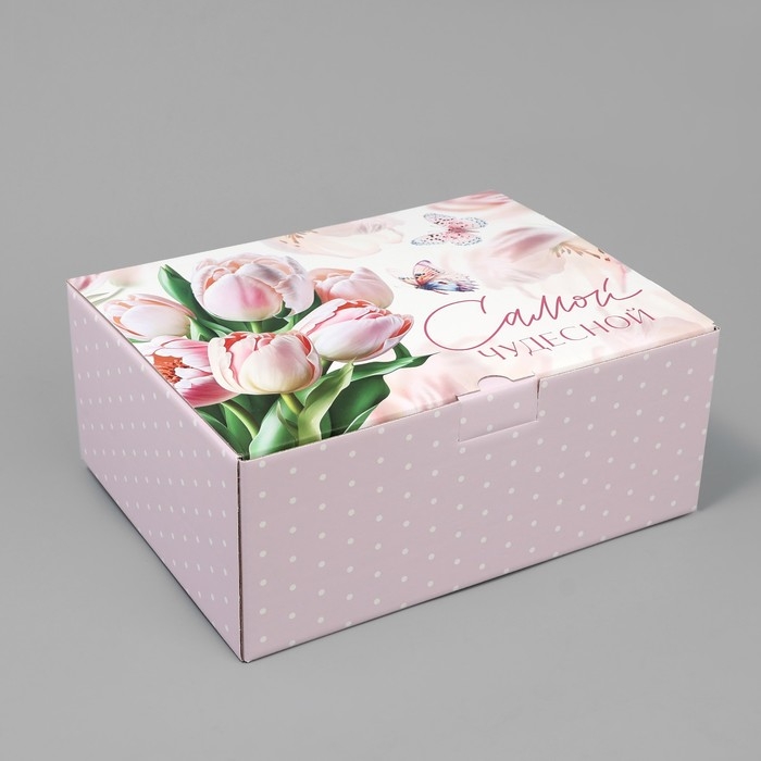 Коробка‒пенал, упаковка подарочная, &laquo;Самой нежной&raquo;, 30 х 23 х 12 см