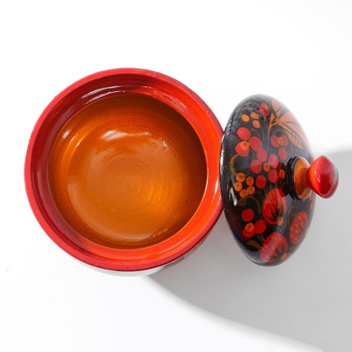 Солонка &laquo;Ягодка&raquo;, большая, 7&times;10 см, хохлома