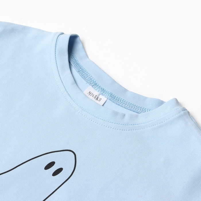 Футболка детская MINAKU: Exclusive print, цвет голубой, рост 116 см