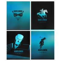 Тетрадь 48 листов в клетку "Джентльмены", обложка мелованный картон, металлизация, МИКС Тетрадь 48 листов в клетку "Джентльмены", обложка мелованный картон, металлизация, МИКС