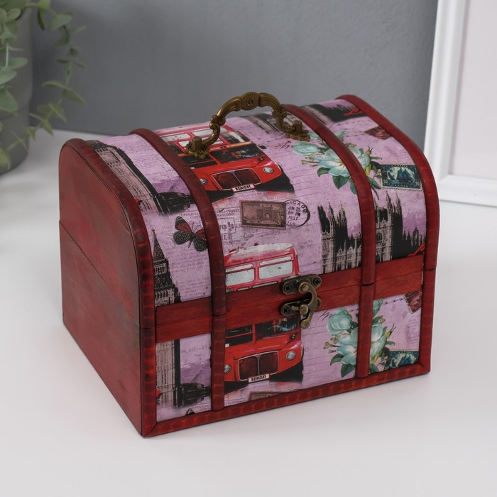 Шкатулка дерево сундучок Шкатулка дерево сундучок "Путешествие по Европе" 15х20х15 см