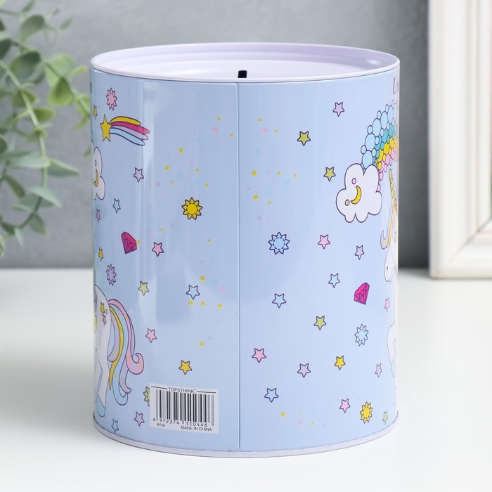 Копилка металл банка"Единорог и радуга" н-р 5 шт 7,5х10,5;8,5х11,5;9х12,5;10х14;13,5х16 см