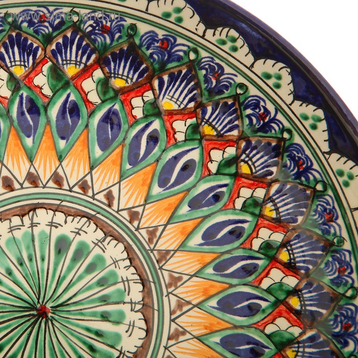 Ляган Риштанская Керамика Ляган Риштанская Керамика "Узоры", 25 см, синий