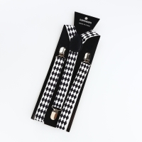 Подтяжки взрослые, ширина 2,5 см, цвет белый/чёрный Подтяжки взрослые, ширина 2,5 см, цвет белый/чёрный