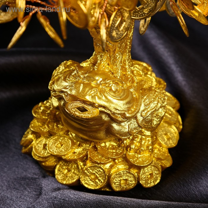 Бонсай денежное дерево Бонсай денежное дерево "Золотая жаба на монетах" 90 монет 18,5х18х9,5 см