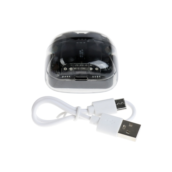 Наушники беспроводные K20, TWS, вкладыши, BT 5.0, 35/260 мАч, прозрачные, чёрные Наушники беспроводные K20, TWS, вкладыши, BT 5.0, 35/260 мАч, прозрачные, чёрные