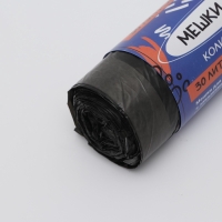 Мешки для мусора в рулоне "UpakLand" с завязками 30 л 25 мкм черные 10 шт Мешки для мусора в рулоне "UpakLand" с завязками 30 л 25 мкм черные 10 шт