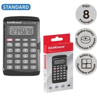 Калькулятор карманный 8-разрядов ErichKrause PC-131 Classic, черный Калькулятор карманный 8-разрядов ErichKrause PC-131 Classic, черный