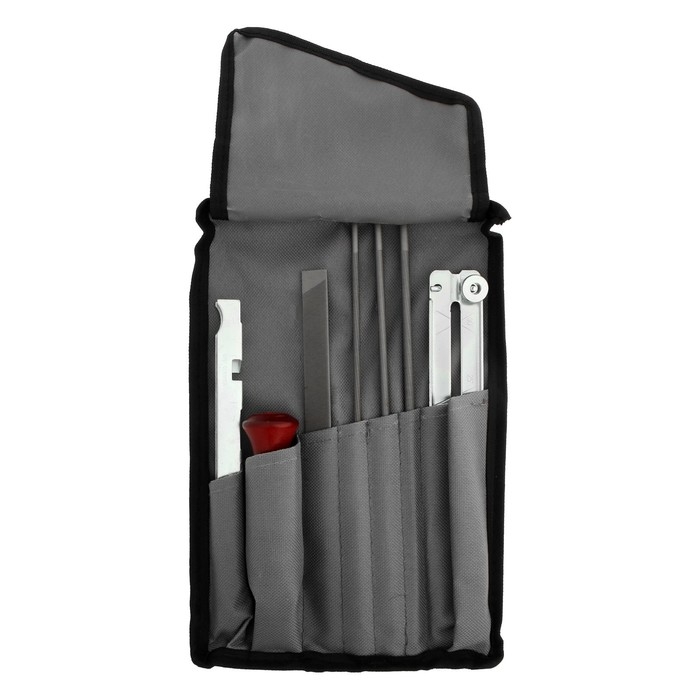 Набор для заточки цепей пил ТУНДРА, сталь ШХ15, шаг 1/4-0.325-3/8 Набор для заточки цепей пил ТУНДРА, сталь ШХ15, шаг 1/4-0.325-3/8", d=4.0-4.8-5.5 мм, плашки 93788