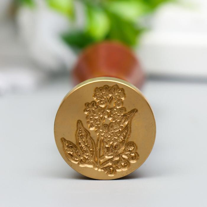 Печать для сургуча с деревянной ручкой Печать для сургуча с деревянной ручкой "Ландыши" 9х2,5х2,5 см