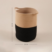 Корзина для белья плетеная круглая SL Home Cotton, хлопок, 33&times;45 см