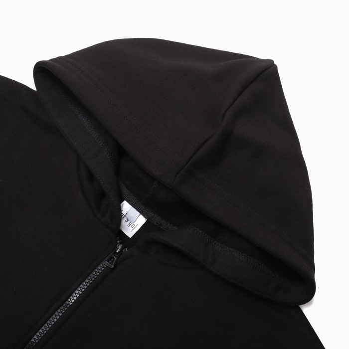 Толстовка с начёсом, цвет чёрный, размер 54