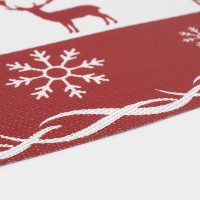 Салфетки новогодние на стол Доляна &laquo;Новый Год&raquo;, 4 шт, сервировочная, 45&times;30 см, цвет красный