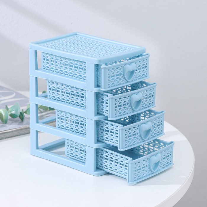 Мини - комод для мелочей 4 секции Доляна &laquo;Вязание&raquo;, 12,5&times;9&times;14,5 см, цвет МИКС