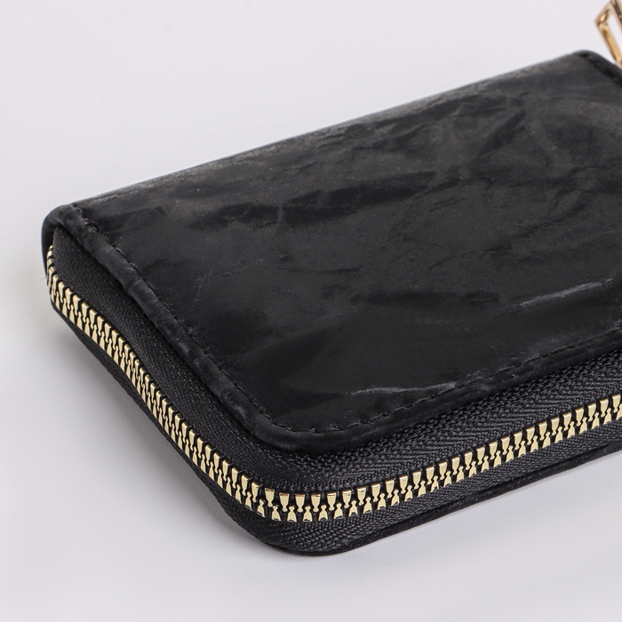Кошелёк женский на молнии, цвет чёрный Кошелёк женский на молнии, цвет чёрный