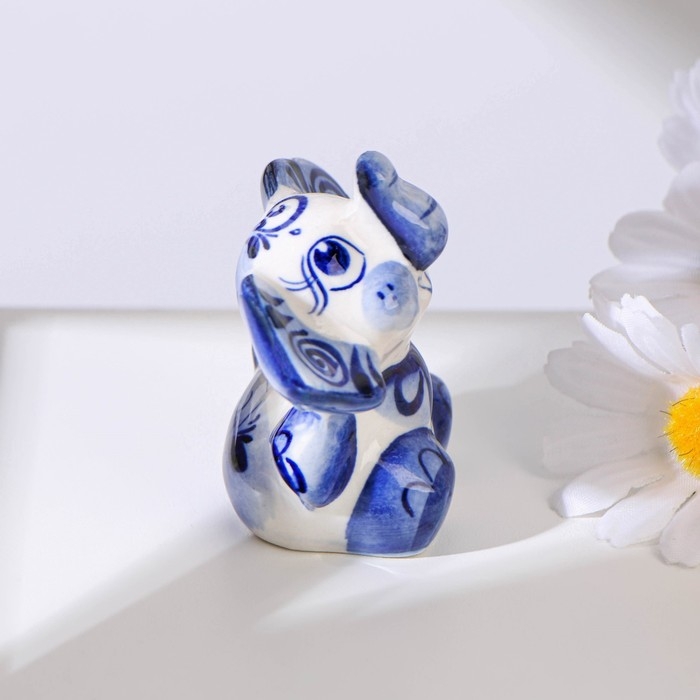 Сувенир &laquo;Слон&raquo;, средний, 7 см, гжель