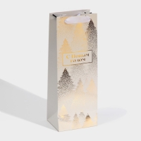 Пакет под бутылку «Золотой», 13 х 36 х 10 см, Новый год Пакет под бутылку «Золотой», 13 х 36 х 10 см, Новый год