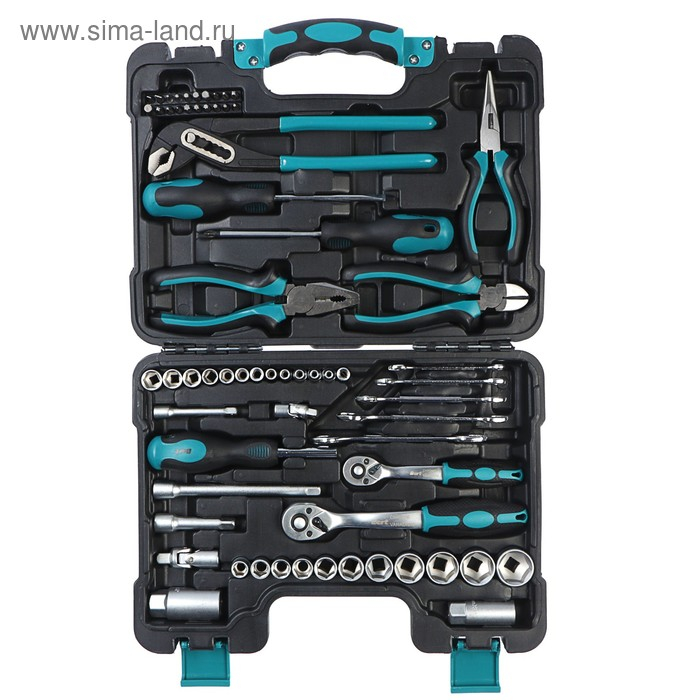 Набор ручного инструмента Bort BTK-65, сталь CrV, 65 предметов в чемодане Набор ручного инструмента Bort BTK-65, сталь CrV, 65 предметов в чемодане