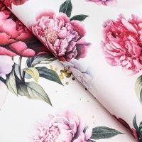 Бумага упаковочная, крафт "Букет пионов", 70 х 100 см, Бумага упаковочная, крафт "Букет пионов", 70 х 100 см,