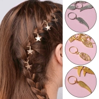 Пирсинг для волос «Листочки», 3,9 × 1,4 см, 10 шт, цвет золотистый Пирсинг для волос «Листочки», 3,9 × 1,4 см, 10 шт, цвет золотистый