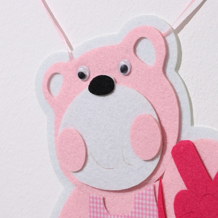 Декоративное украшение (подвеска) Декоративное украшение (подвеска) "Мишка IT'S A GIRL" 30,5х30,5х49 см, розовый