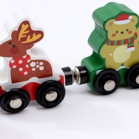 Новогодний декор &laquo;Волшебный паровозик&raquo;, 36 &times; 5,4 &times; 1,6 см, сцепление магнитами, деревянный