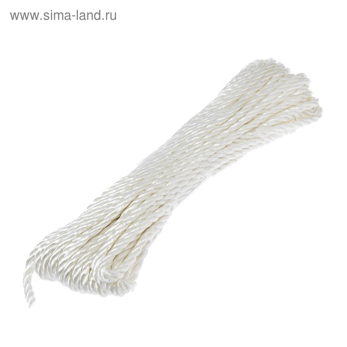 Канат полиамид крученый 6.0 мм, 15 м, белый Канат полиамид крученый 6.0 мм, 15 м, белый