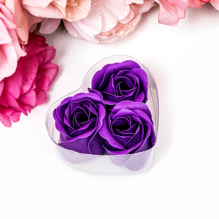 Мыльные розочки, фиолетовые, набор 3 шт Мыльные розочки, фиолетовые, набор 3 шт