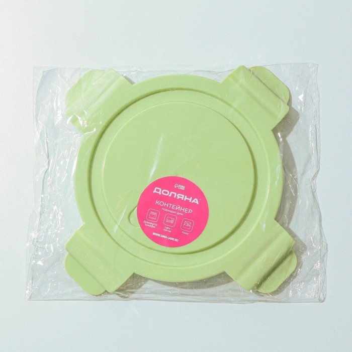 Контейнер круглый из жаропрочного стекла с крышкой Cook and Freeze, 600 мл, цвет МИКС