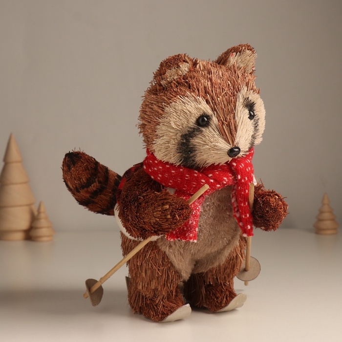 Декор Декор "Енот на лыжах" 21х12х16 см