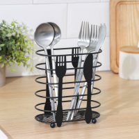 Сушилка для столовых приборов Доляна, 16×16,4×7,5 см, цвет чёрный Сушилка для столовых приборов Доляна, 16×16,4×7,5 см, цвет чёрный