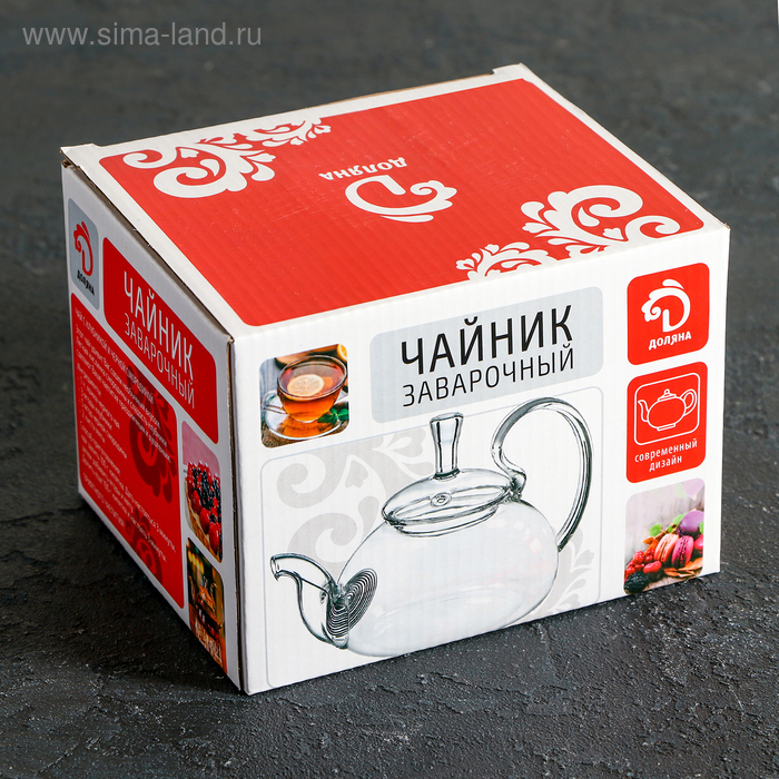 Чайник стеклянный заварочный с металлическим ситом Доляна &laquo;Элегия&raquo;, 400 мл