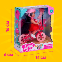 Кукла малышка Lyna на велопрогулке с велосипедом и аксессуарами, МИКС Кукла малышка Lyna на велопрогулке с велосипедом и аксессуарами, МИКС