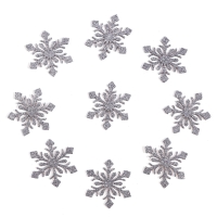 Новый год! Декор &laquo;Снежинки&raquo;, набор 9 шт., цвет серебро