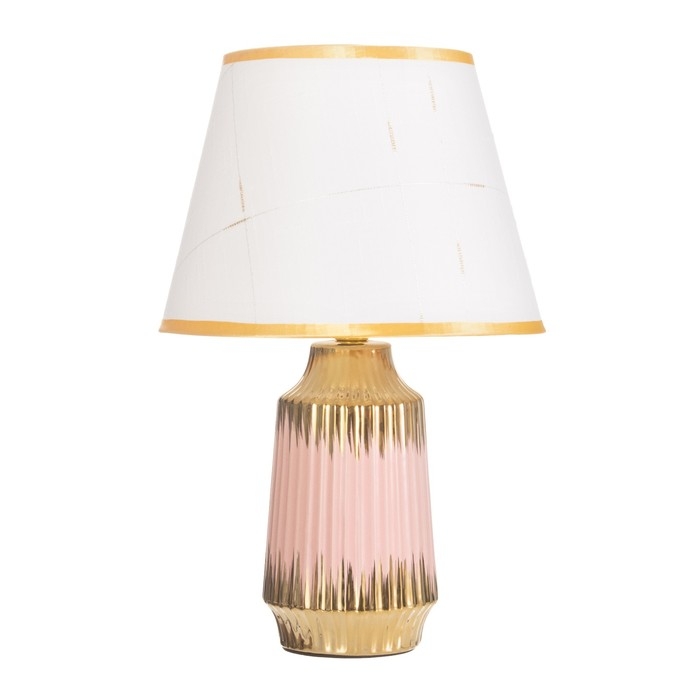 Лампа настольная Лампа настольная "Нереа" 1х40Вт Е14 розовый/золото 24х24х40см