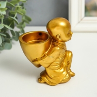 Сувенир полистоун подсвечник на 1 свечу "Маленький будда" 7,5х5х10 см