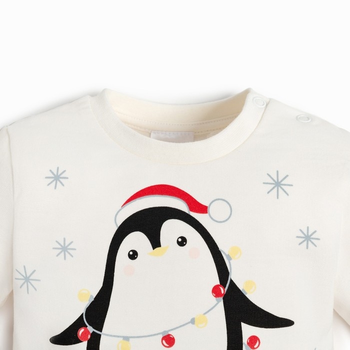 Комплект: джемпер и брюки Крошка Я &laquo;Новогодние зверята&raquo;, рост 68-74 см, цвет красный/белый