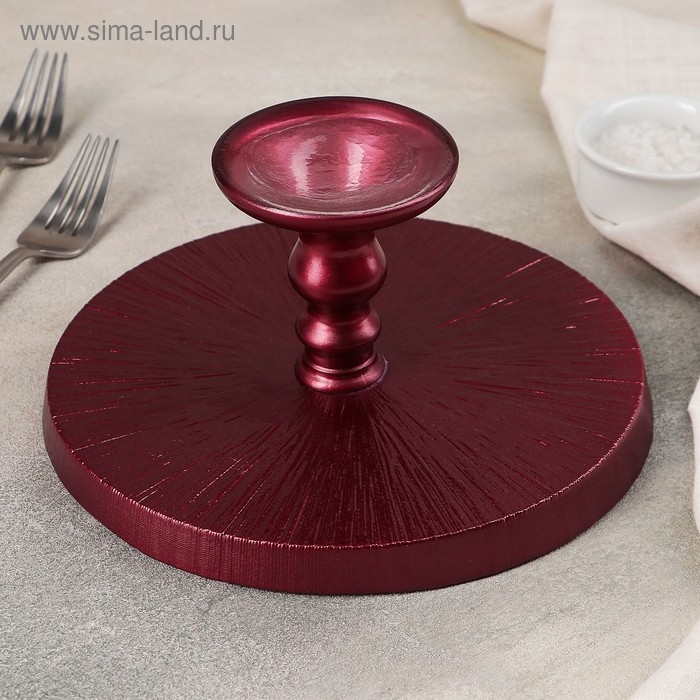 Блюдо сервировочное для торта «Кувшинка», d=21 см, на ножке, цвет красный Блюдо сервировочное для торта «Кувшинка», d=21 см, на ножке, цвет красный
