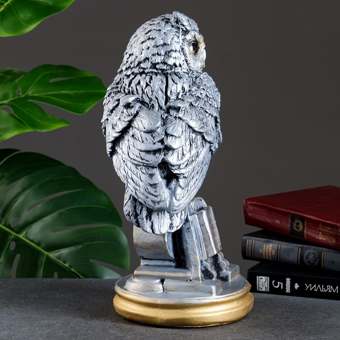 Копилка Копилка "Сова с книгой" серебро, 21х17х35см