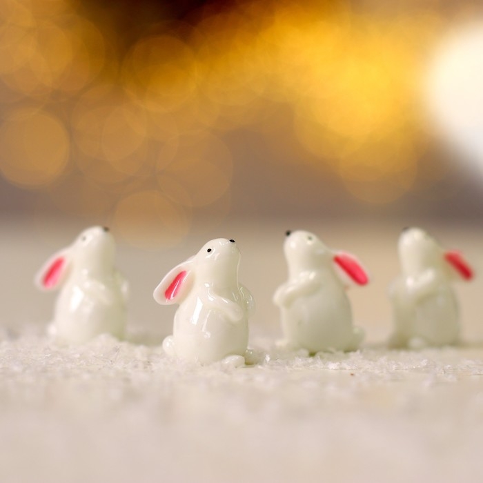 Миниатюра кукольная &laquo;Милый зайчик&raquo;, набор 4 шт., размер 1 шт: 1,4 &times; 2 &times; 2,4 см