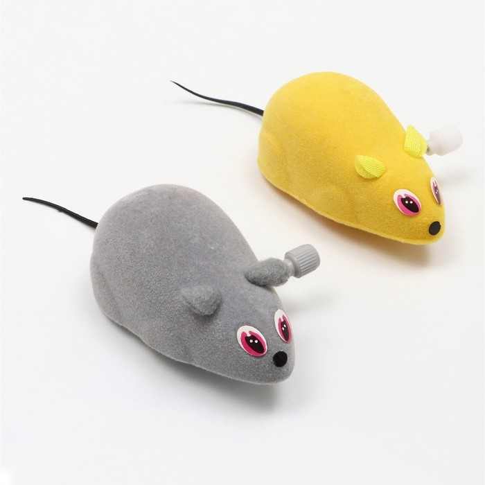 Мышь заводная, 7 см, фасовка 25 шт, микс цветов Мышь заводная, 7 см, фасовка 25 шт, микс цветов