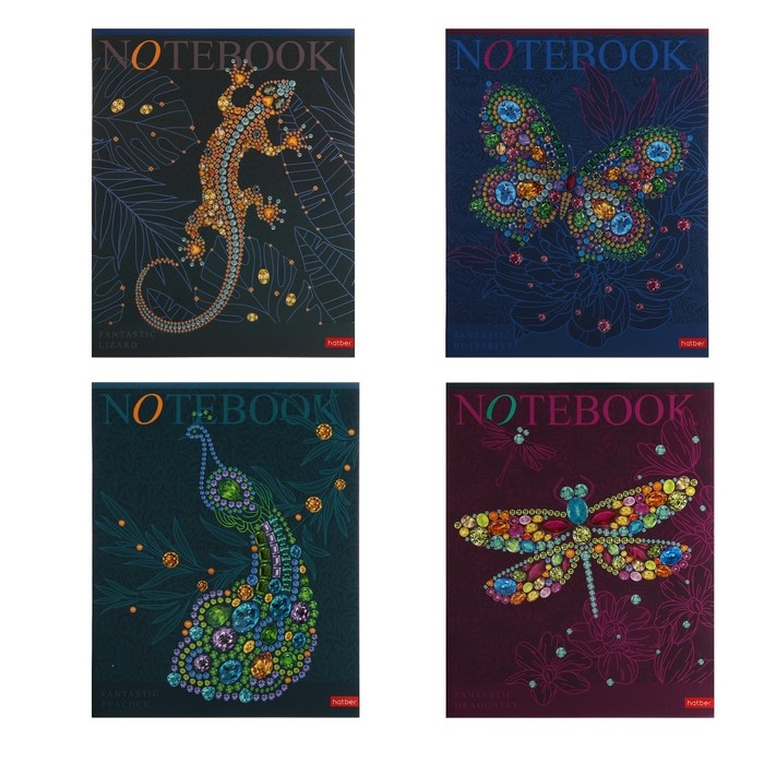 Тетрадь 96 листов клетка Тетрадь 96 листов клетка "Fantastic animals", обложка мелованный картон, матовая ламинация, 3D лак, блок 60 г/м2, МИКС