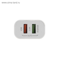 Сетевое зарядное устройство Luazon LCC-96, 2 USB, 2 A, кабель Type-C, белое Сетевое зарядное устройство Luazon LCC-96, 2 USB, 2 A, кабель Type-C, белое