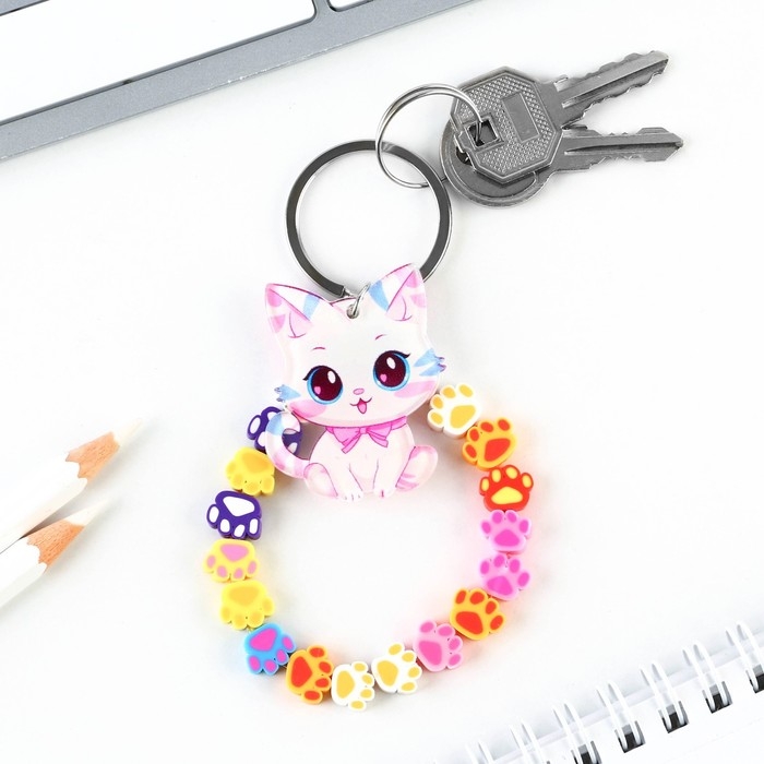 Брелок для ключей детский &laquo;Котик&raquo;, 3,5 х 10 см