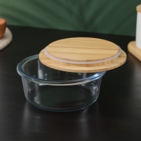 Контейнер для еды из жаропрочного стекла с бамбуковой крышкой BellaTenero «Эко», 620 мл, 15×6,5 см Контейнер для еды из жаропрочного стекла с бамбуковой крышкой BellaTenero «Эко», 620 мл, 15×6,5 см