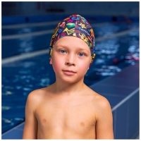 Шапочка для плавания детская ONLYTOP Fusion, тканевая, обхват 46-50 см