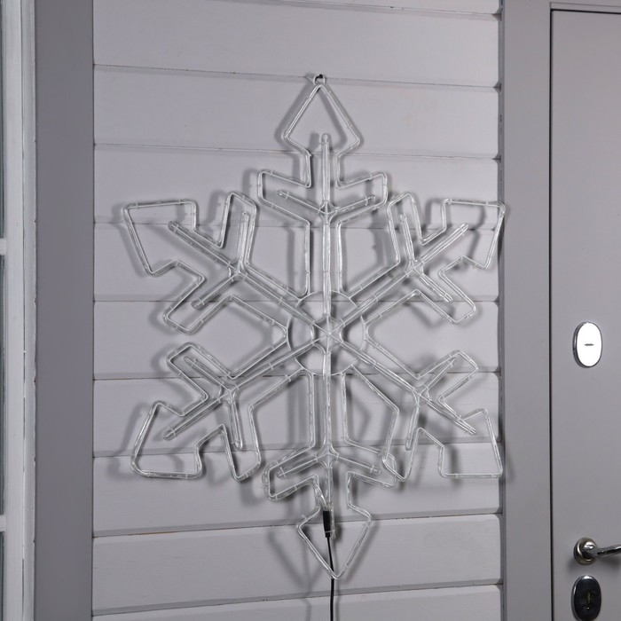 Светодиодная фигура «Снежинка», 90 см, дюралайт, 280 LED, 220 В, мигание, свечение белое/синее Светодиодная фигура «Снежинка», 90 см, дюралайт, 280 LED, 220 В, мигание, свечение белое/синее