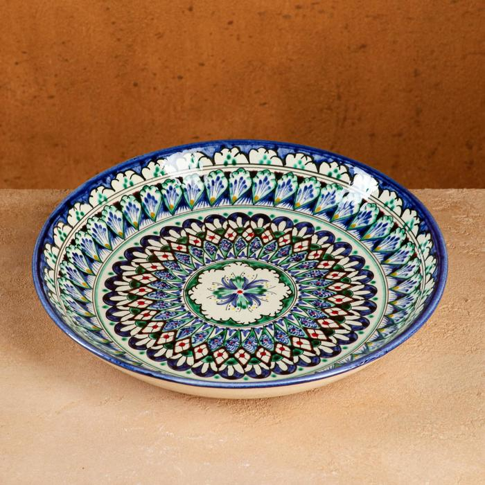 Ляган Риштанская Керамика Ляган Риштанская Керамика "Узоры", 25 см, синий